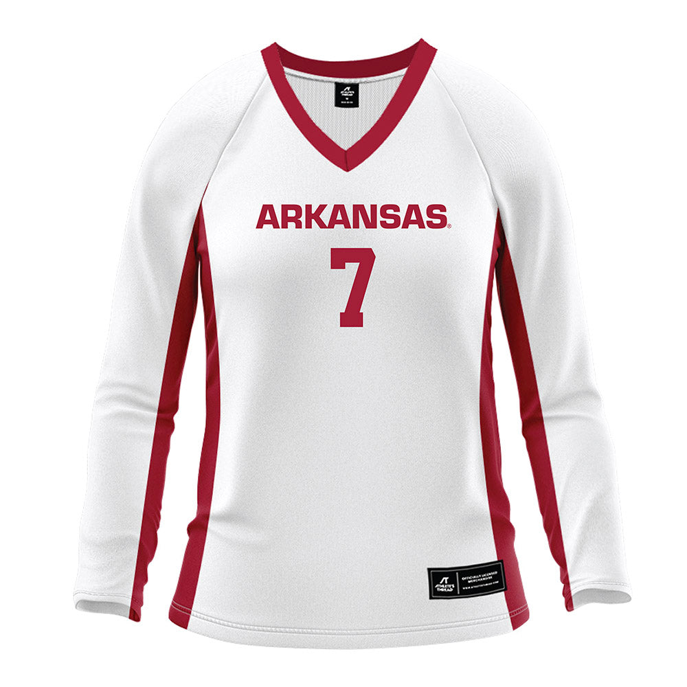 Arkansas - NCAA Women's Volleyball : Kayla Robertson - White Volleyball Jersey-0