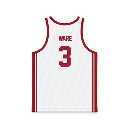 Arkansas - NCAA Women's Basketball : Harmonie Ware - White Basketball Jersey-1