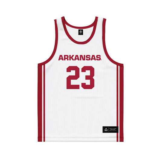 Arkansas - NCAA Women's Basketball : Emily Robinson - White Basketball Jersey-0