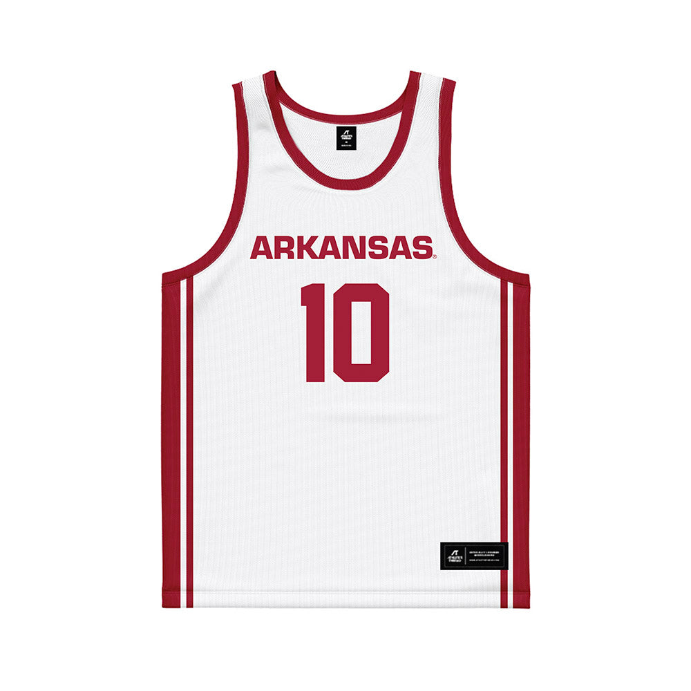 Arkansas - NCAA Women's Basketball : Taleyah Jones - White Basketball Jersey-0
