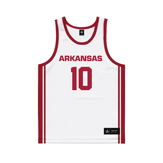 Arkansas - NCAA Women's Basketball : Taleyah Jones - White Basketball Jersey-0