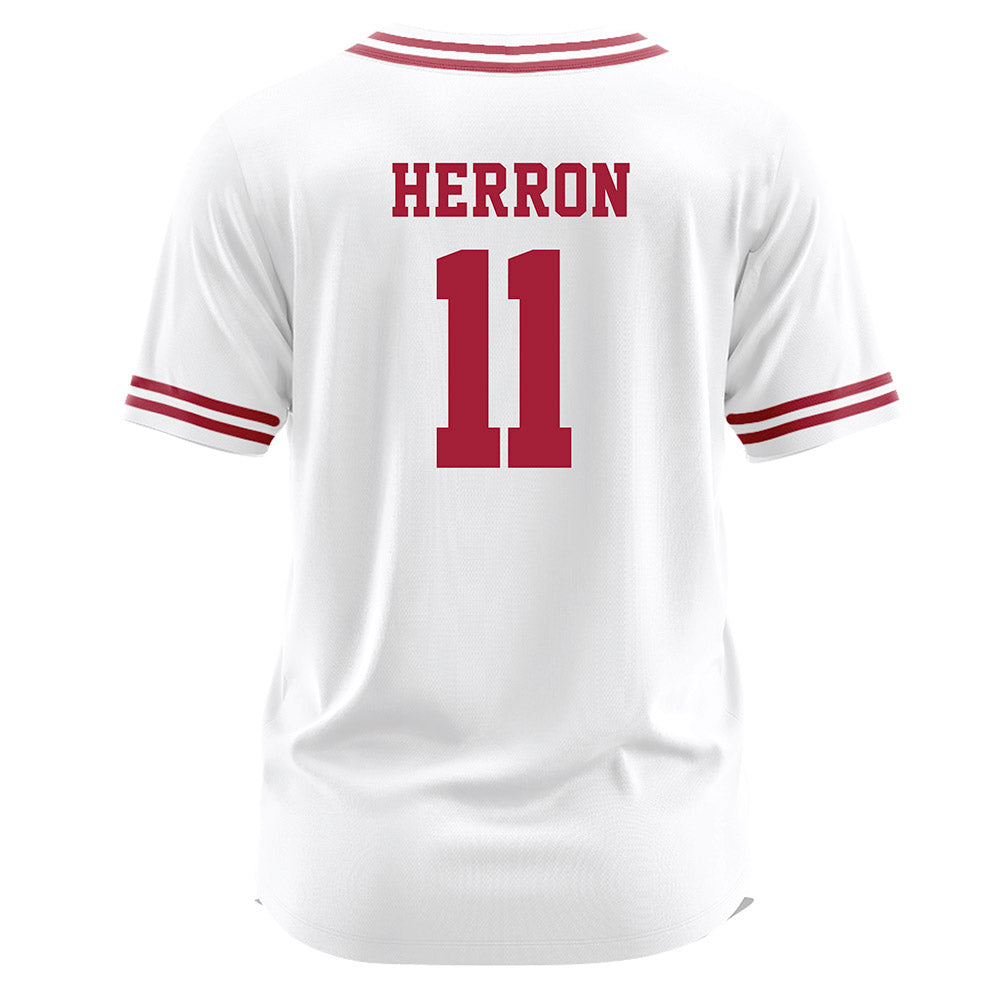 Arkansas - NCAA Softball : Robyn Herron - White Softball Jersey