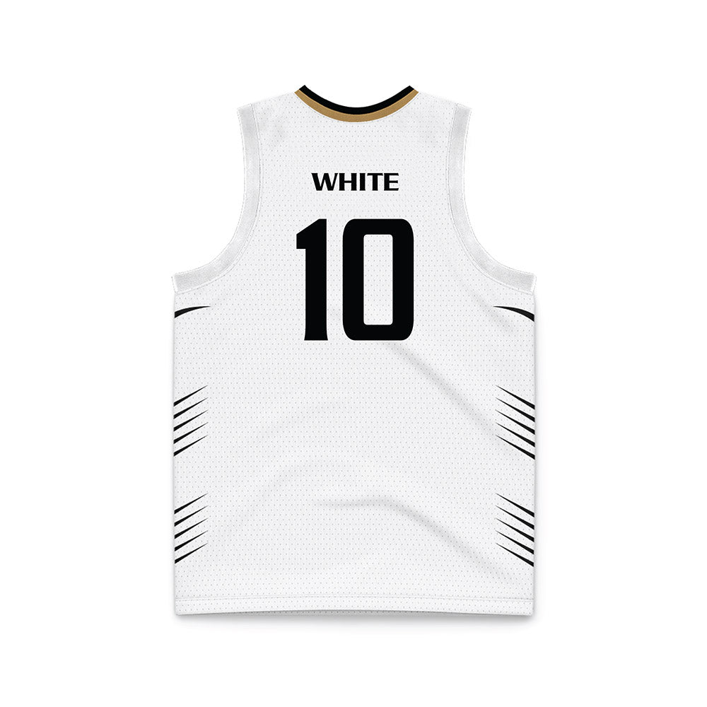 Oakland - NCAA Men's Basketball : Brett White - White Basketball Jersey-1