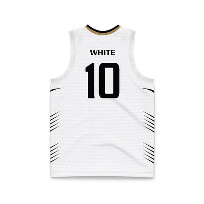 Oakland - NCAA Men's Basketball : Brett White - White Basketball Jersey-1