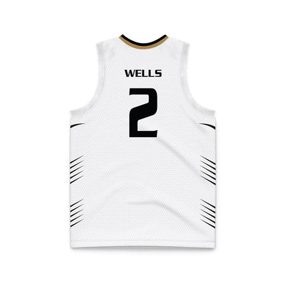 Oakland - NCAA Men's Basketball : Ziare Wells - White Basketball Jersey-1