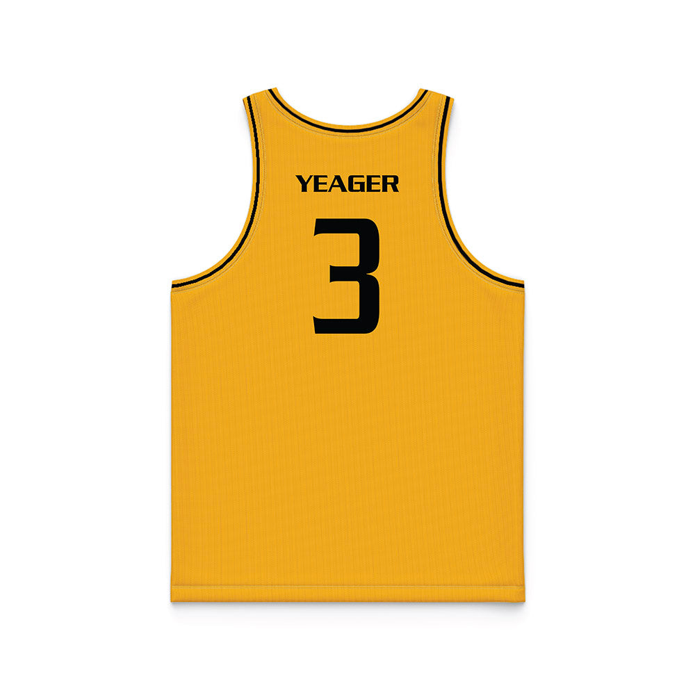 Oakland - NCAA Men's Basketball : Donny Yeager - Yellow Basketball Jersey-1