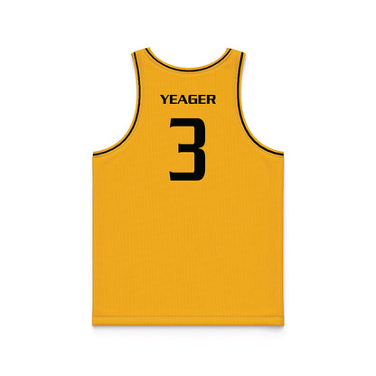 Oakland - NCAA Men's Basketball : Donny Yeager - Yellow Basketball Jersey-1