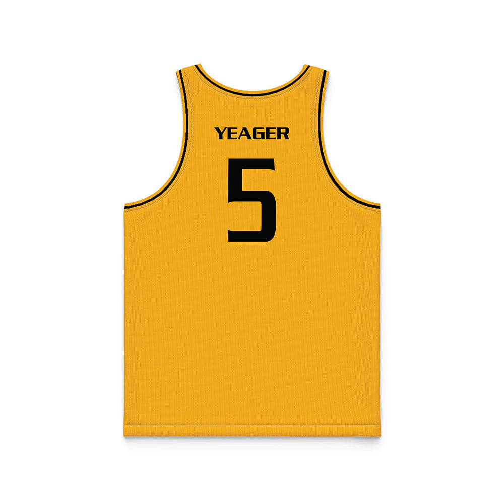 Oakland - NCAA Men's Basketball : MJ Yeager - Yellow Basketball Jersey-1