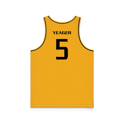 Oakland - NCAA Men's Basketball : MJ Yeager - Yellow Basketball Jersey-1