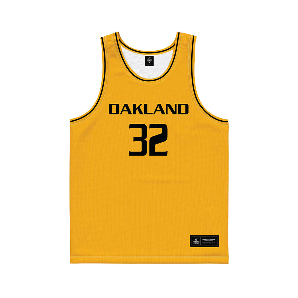 Oakland - NCAA Men's Basketball : Isaac Garrett - Yellow Basketball Jersey-0