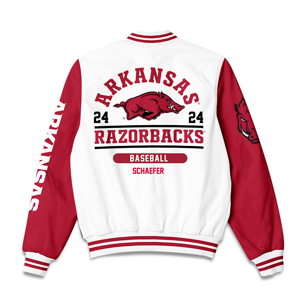 Arkansas - NCAA Baseball : Landon Schaefer - Bomber Jacket-1