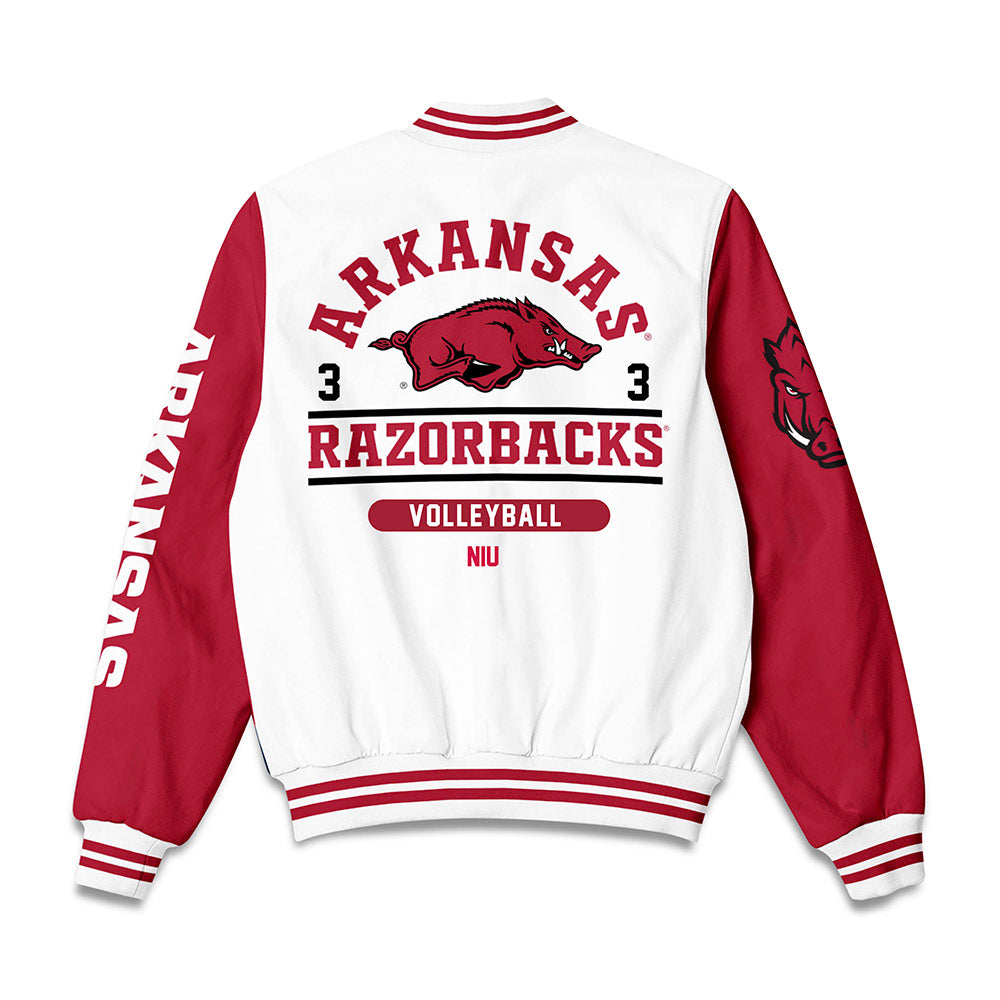 Arkansas - NCAA Women's Volleyball : Livia Niu - Bomber Jacket-1