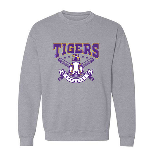 LSU - NCAA Baseball : Chase Shores - Crewneck Sweatshirt Classic Shersey