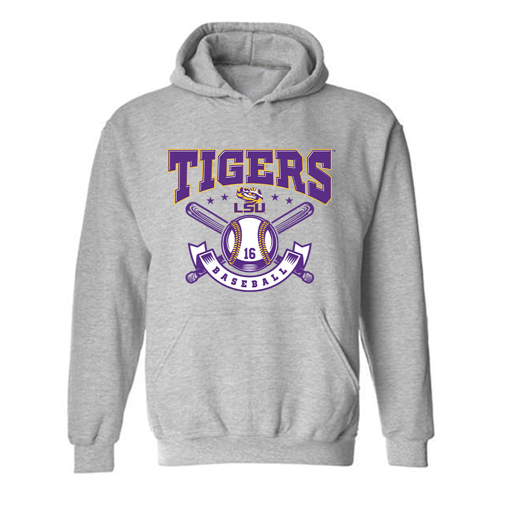 LSU - NCAA Baseball : Ethan Frey - Classic Shersey Hooded Sweatshirt-0