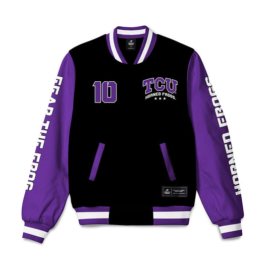 TCU - NCAA Football : Josh Hoover - Bomber Jacket Black