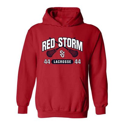St. Johns - NCAA Men's Lacrosse : Ryan Farron - Sports Shersey Hooded Sweatshirt-0