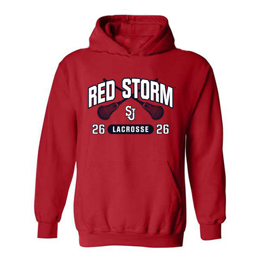 St. Johns - NCAA Men's Lacrosse : Tyson Meade - Sports Shersey Hooded Sweatshirt-0