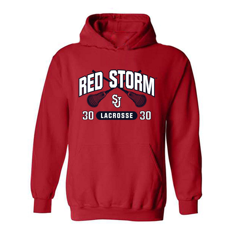 St. Johns - NCAA Men's Lacrosse : AJ Jeffares - Sports Shersey Hooded Sweatshirt-0