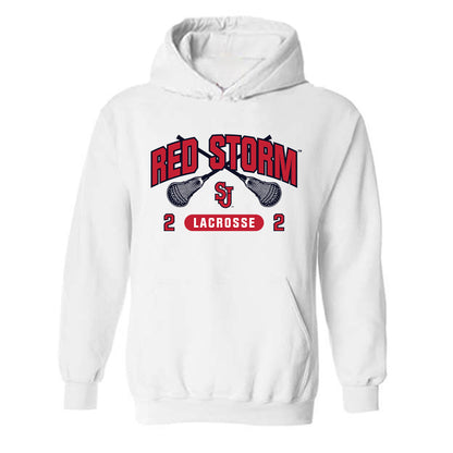 St. Johns - NCAA Men's Lacrosse : Luke Mastrogiovanni - Sports Shersey Hooded Sweatshirt-0