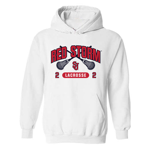 St. Johns - NCAA Men's Lacrosse : Luke Mastrogiovanni - Sports Shersey Hooded Sweatshirt-0