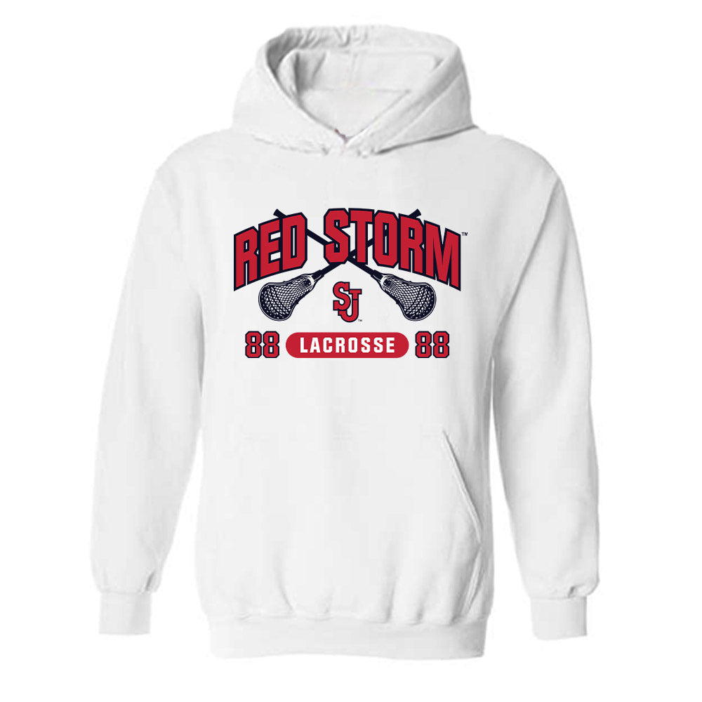 St. Johns - NCAA Men's Lacrosse : John Mavlios - Sports Shersey Hooded Sweatshirt-0