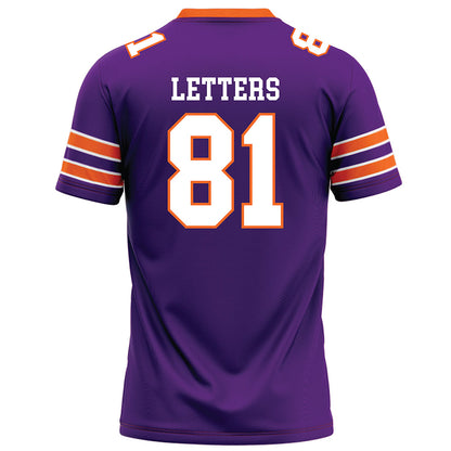 HWS - NCAA Football : Callum Letters - Purple Football Jersey-1