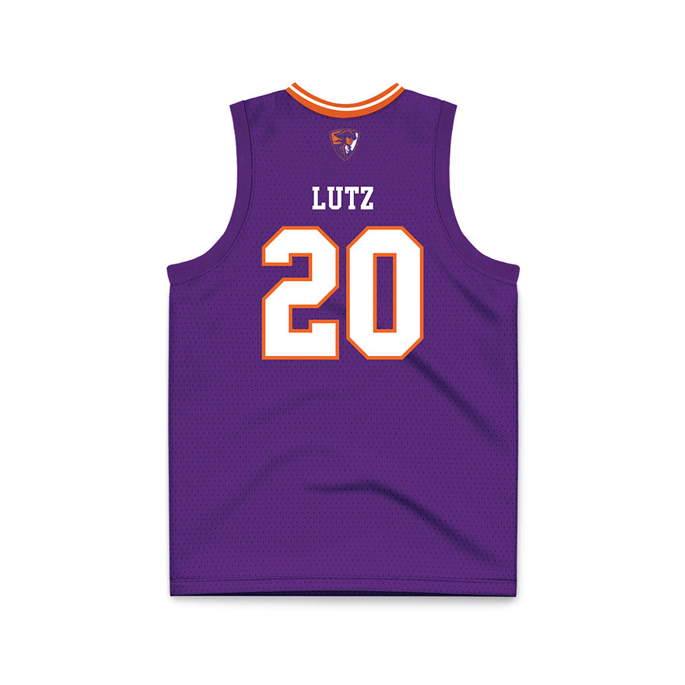 HWS - NCAA Men's Basketball : Niko Lutz - Purple Basketball Jersey-1