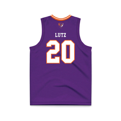 HWS - NCAA Men's Basketball : Niko Lutz - Purple Basketball Jersey-1