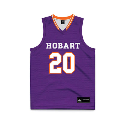 HWS - NCAA Men's Basketball : Niko Lutz - Purple Basketball Jersey-0