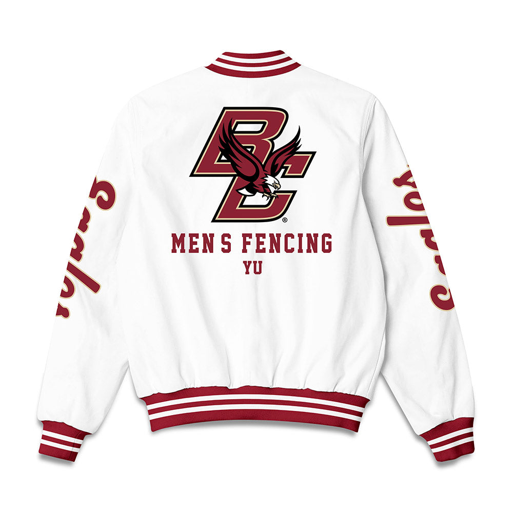 Boston College - NCAA Men's Fencing : Colin Yu - Bomber Jacket