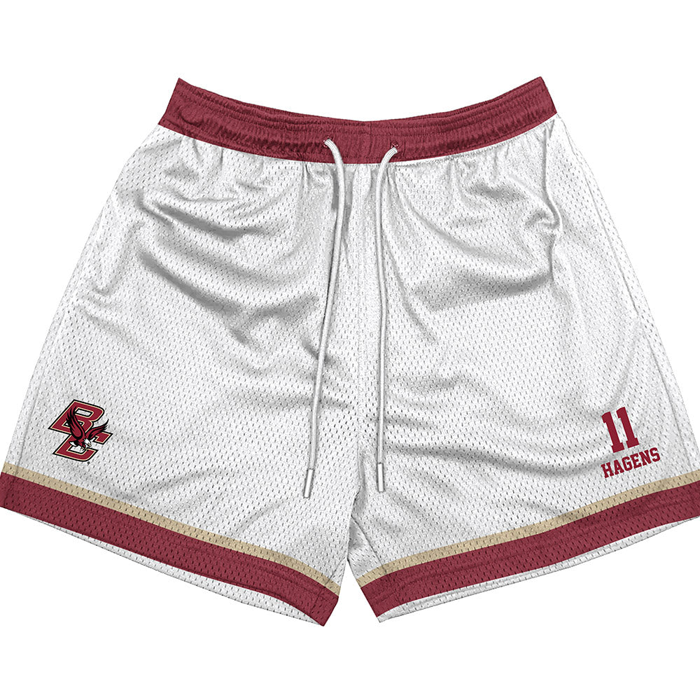 Boston College - NCAA Men's Ice Hockey : Michael Hagens - White Shorts-0