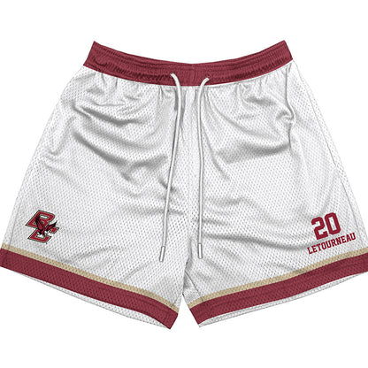 Boston College - NCAA Men's Ice Hockey : Dean Letourneau - White Shorts