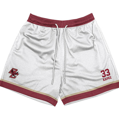 Boston College - NCAA Men's Basketball : Boden Kapke - White Shorts-0