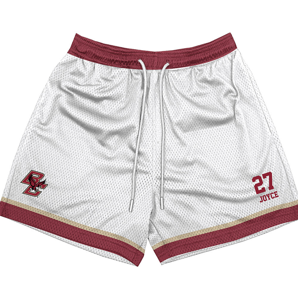 Boston College - NCAA Men's Ice Hockey : Nolan Joyce - White Shorts-0