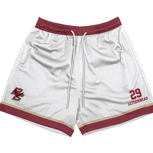 Boston College - NCAA Men's Ice Hockey : Dean Letourneau - White Shorts-0