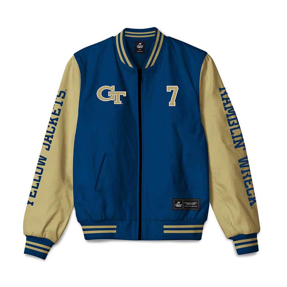 Georgia Tech - NCAA Men's Basketball : Chas Kelley III - Bomber Jacket-0