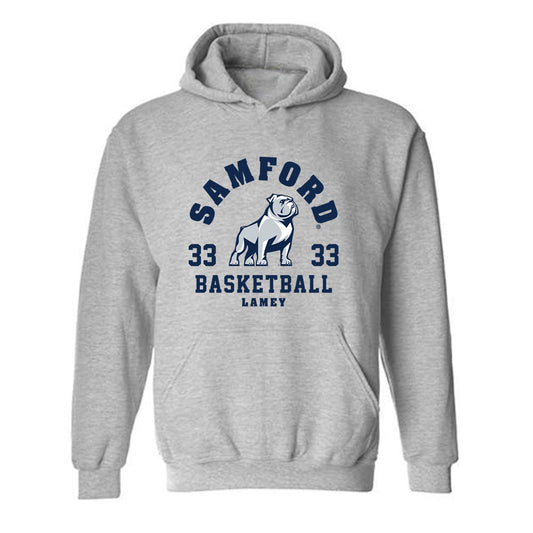 Samford - NCAA Men's Basketball : Zach Lamey - Fashion Shersey Hooded Sweatshirt-0