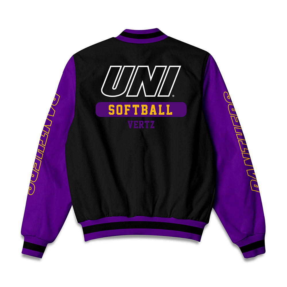 Northern Iowa - NCAA Softball : Morgan Vertz - Bomber Jacket-1