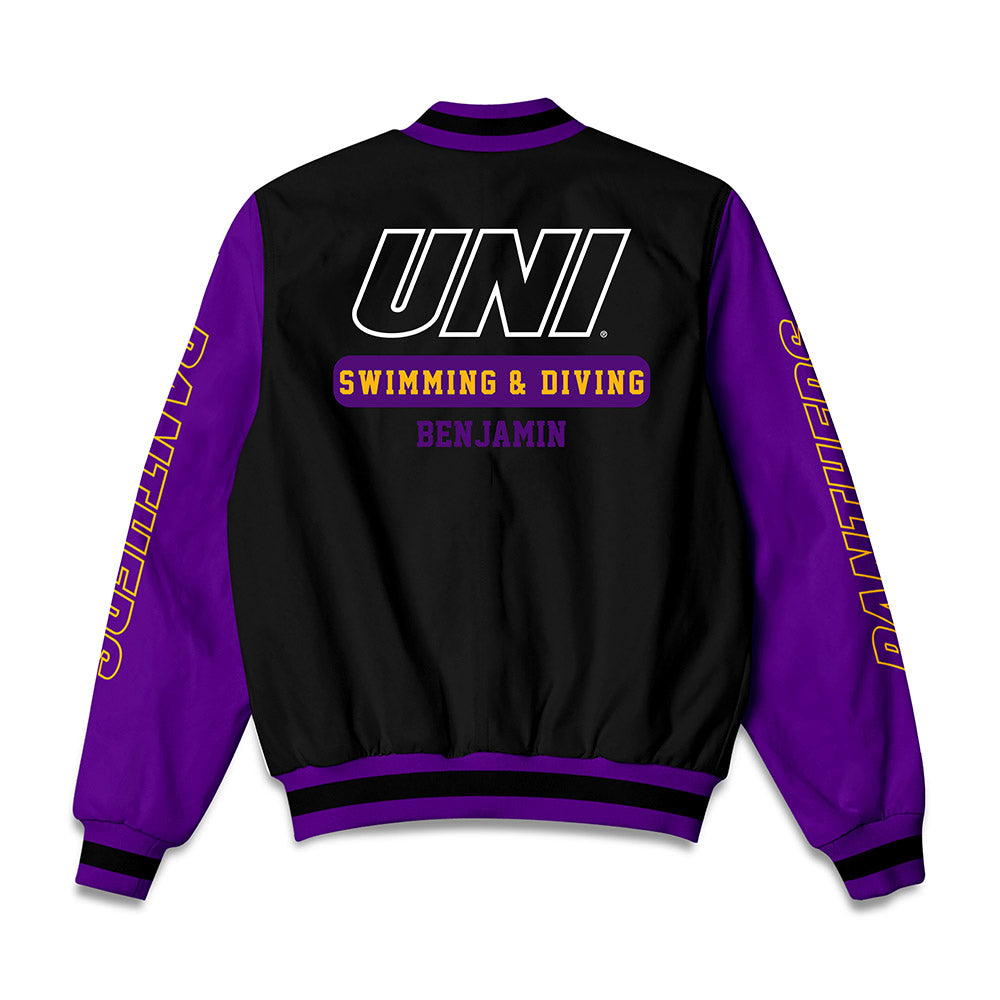 Northern Iowa - NCAA Women's Swimming & Diving : Crystal Benjamin - Bomber Jacket-1