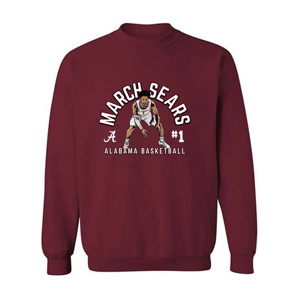 Alabama - NCAA Men's Basketball : Mark Sears - Crewneck Sweatshirt Individual Caricature