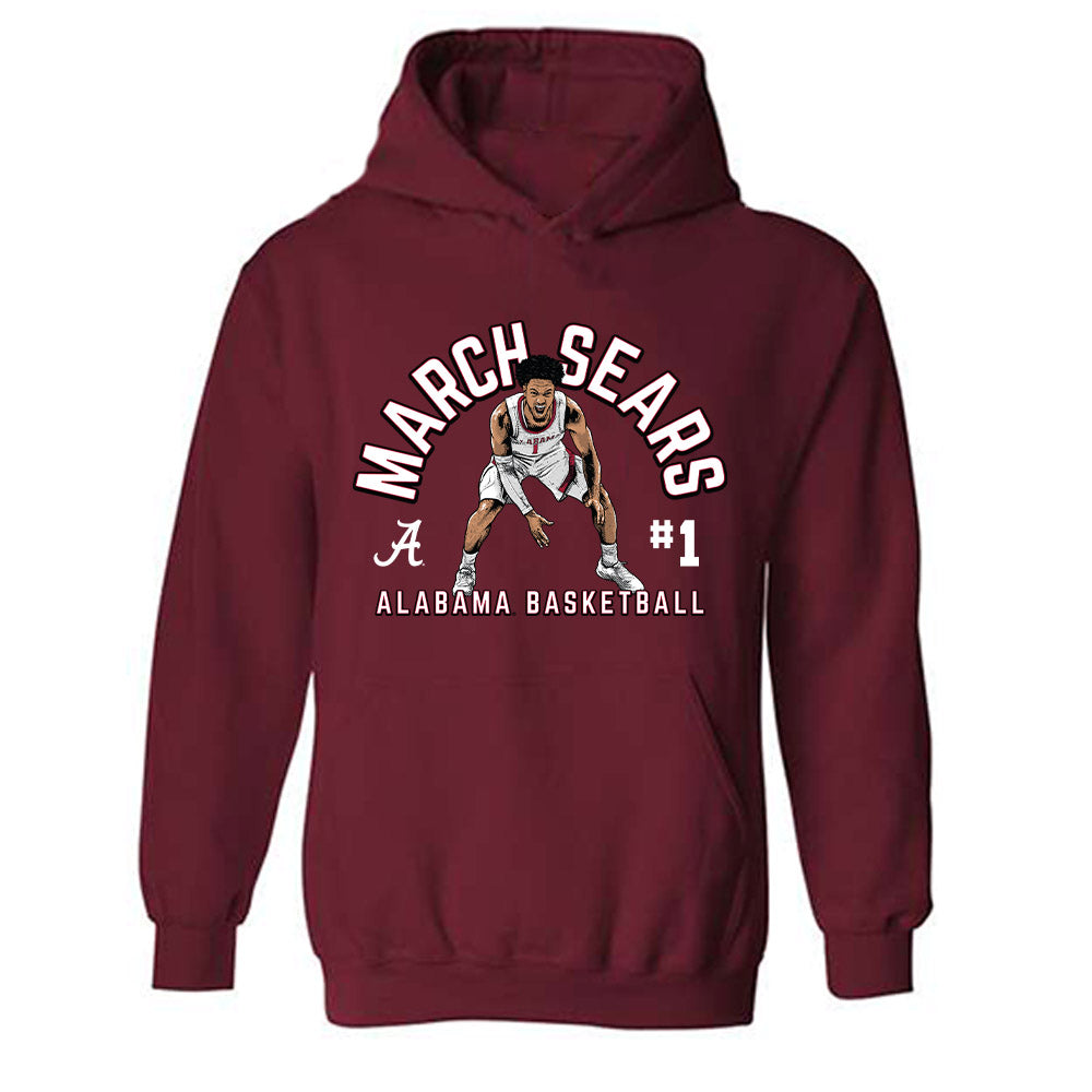 Alabama - NCAA Men's Basketball : Mark Sears - Hooded Sweatshirt Individual Caricature