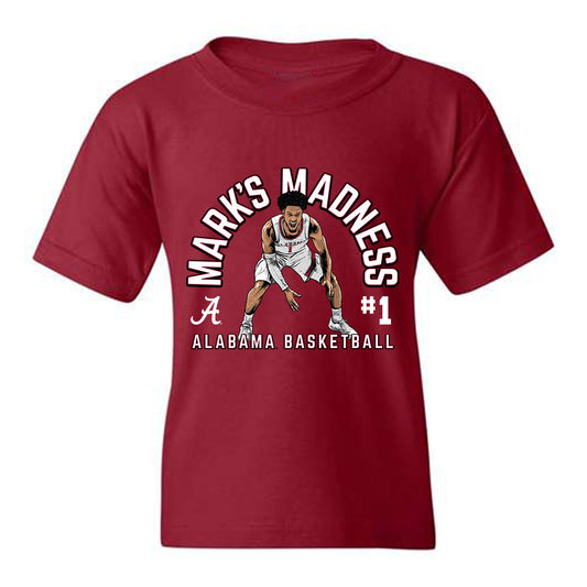 Alabama - NCAA Men's Basketball : Mark Sears - Youth T-Shirt Individual Caricature