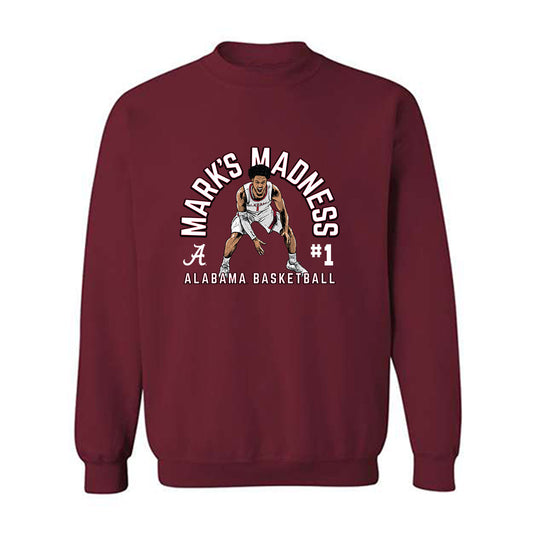 Alabama - NCAA Men's Basketball : Mark Sears - Crewneck Sweatshirt Individual Caricature