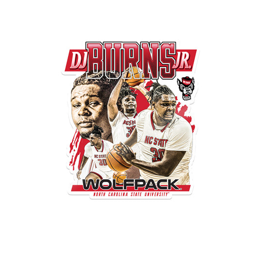 NC State - NCAA Men's Basketball : DJ Burns Jr. - Official 2023 - 2024 Post Season -Sticker