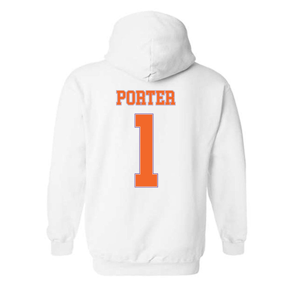 Clemson - NCAA Men's Basketball : Jestin Porter - Sports Shersey Hooded Sweatshirt-1