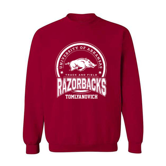 Arkansas - NCAA Men's Track & Field : TJ Tomlyanovich - Sports Shersey Crewneck Sweatshirt