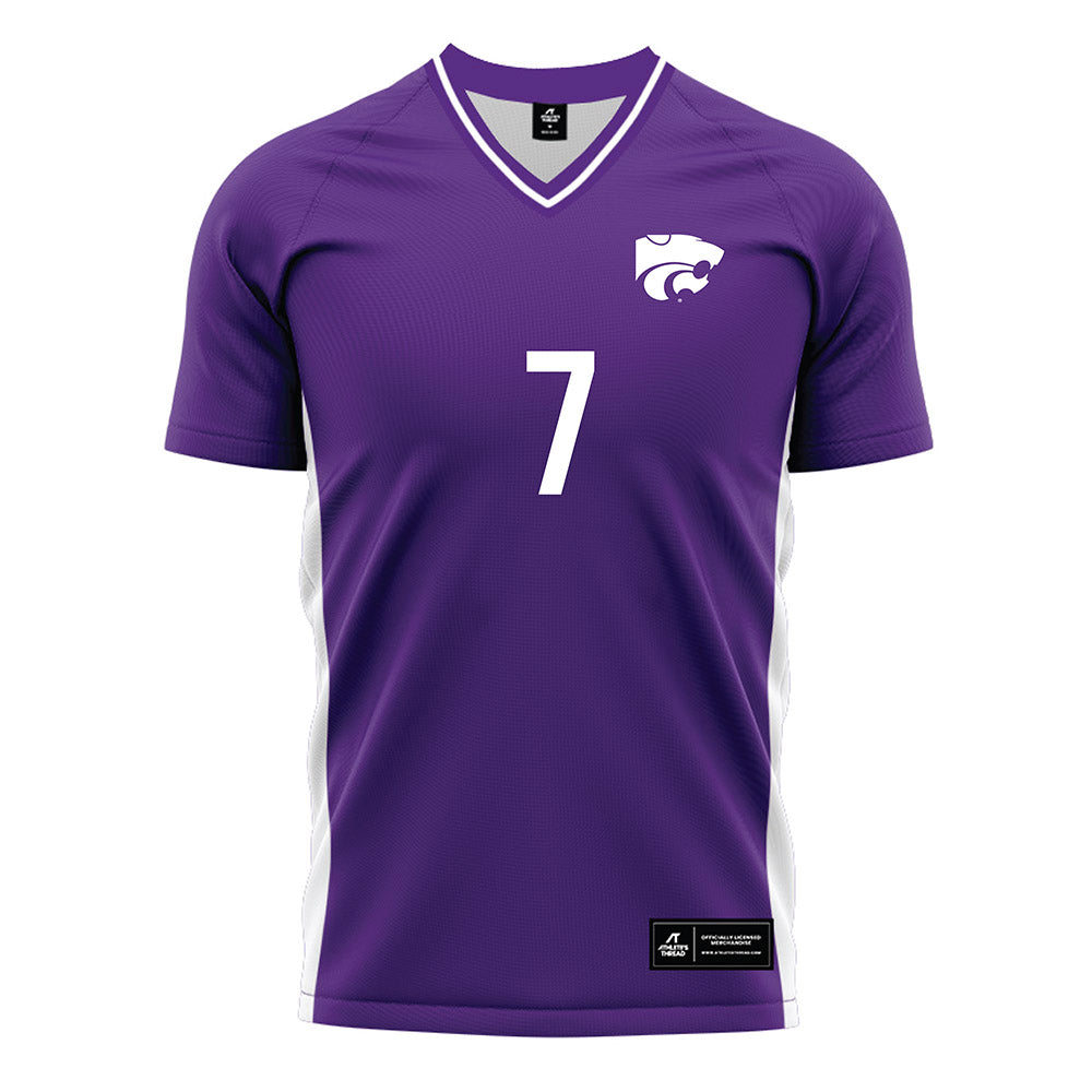 Kansas State - NCAA Women's Soccer : Sydney Coffman - Purple Soccer Jersey-0