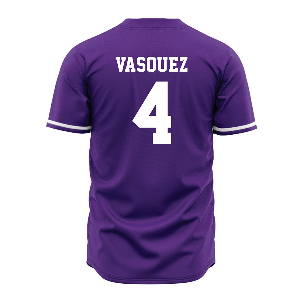 Kansas State - NCAA Baseball : Carlos Vasquez - Purple Jersey-1