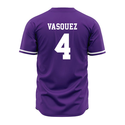 Kansas State - NCAA Baseball : Carlos Vasquez - Purple Jersey-1