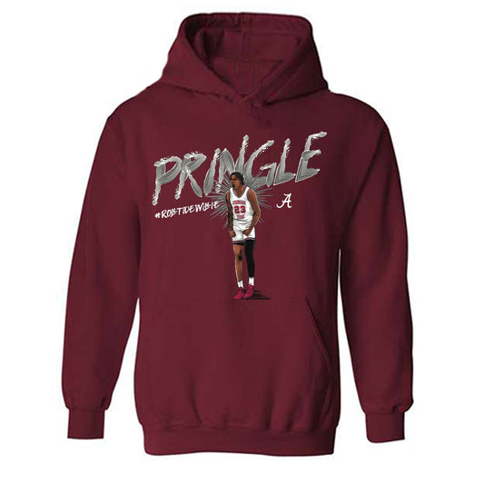 Alabama - NCAA Men's Basketball :  Nick Pringle  x Roll Tide Willie -  Hooded Sweatshirt Individual Caricature